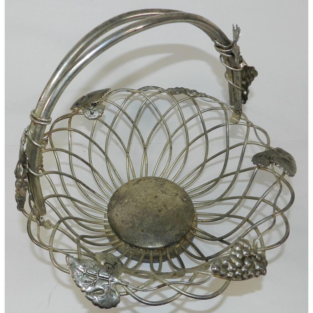 Godinger Vintage Silver Plate Decor Wire Basket 90s Large